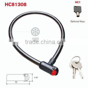 wenzhou safety product HC81308 cable lock with key for scooter