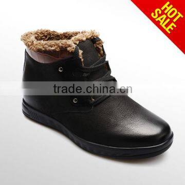 2014 popular artifical fur lining men boots/Genuine leather shoe