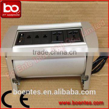 Tabletop Manual Rotating Power Socket With Universal Outlets and Network/HDMI/USB/VGA photo-3