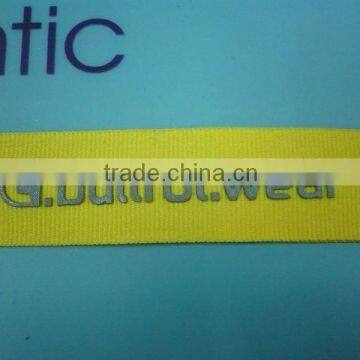raised screen printed satin ribbon