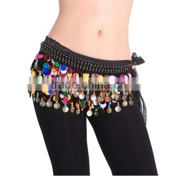 Dancing Coin Chain Sequin Belly Dance Hip Skirt Scarf Wrap Belt Waistband