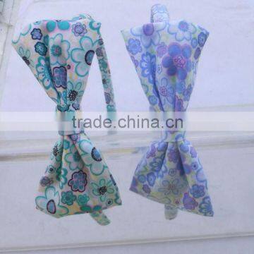 Fashion Fabric Covered Hairbands With Floral Printed Fabric Bow