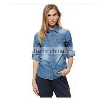 Woman Shirt Denim Washed