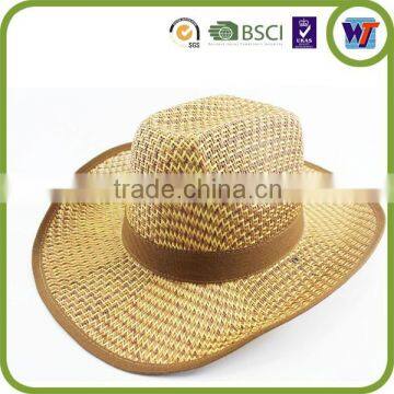 2016 New Fashion Handmade Straw Hats Cowboy Hat With Print Logo photo-2