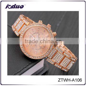 Top Sell Rose Gold Rhinestone Women Watch Design