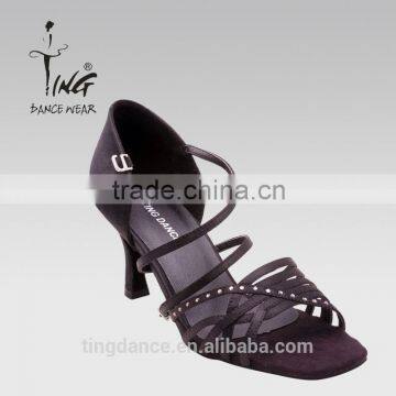 2015 new slim heel PU latin dance shoe