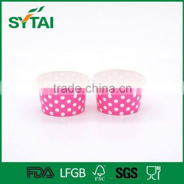 Eco-friendly Disposable Custom Pattern Pink Paper Ice Cream Cups