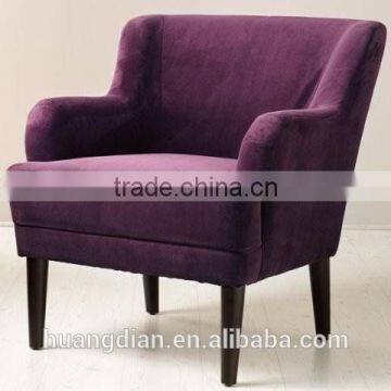 purple velvet fabric hotel chair furniture cheap price bedroom armchair lounge chair