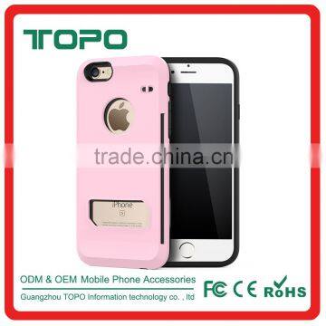 High Quality Scrub TPU+PC Case With Card Candy Color Mobile Phone Housings for Iphone 6 6s Plus photo-2