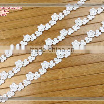 new high quality 1cm width fashion embroidery water soluble lace trimming