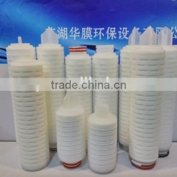 Hydrophobic PTFE pleated cartridge filter for water