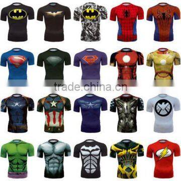 Marvel Comics Superhero Clothing Cycling Running Training Short Sleeve T-Shirts photo-3