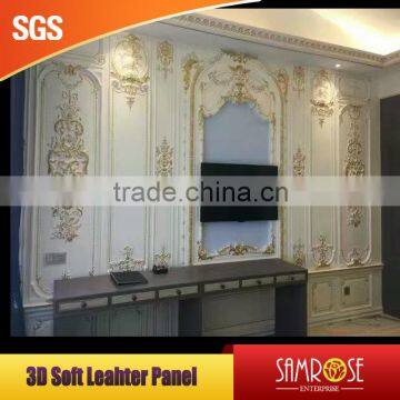Pu wall cladding French classical antique design hard wall board