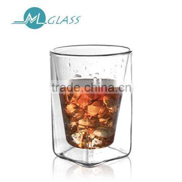 300ml high borosilicate double wall glass coffee/tea/beer/water cups N6168