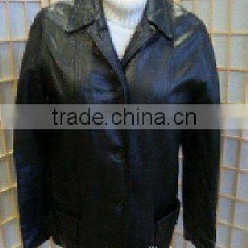 Fabulous Black Ladies Leather Coat