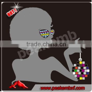 Hot Sale Bling Bling Afro Girl Glitter Rhinestone Transfer Iron on Motif for Clothes