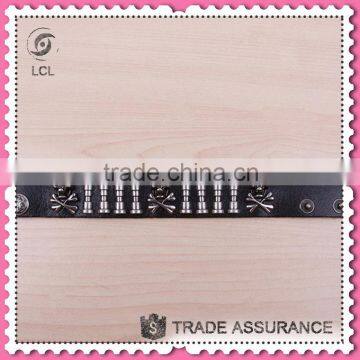 Skull Leather Cuff Bracelets Supplies, Hot Sale Men Bracelet Skull photo-2