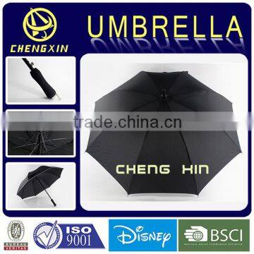 Wholesale high quality custom black golf windproof umbrella