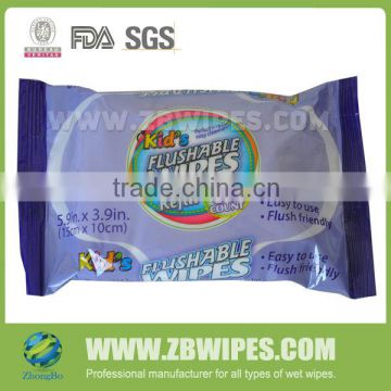 60CT Flushable Kids Wipes Moist Towelette for Kid