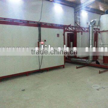 Step by step powder coating line for heavy products