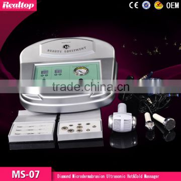 fast shipping!!! 3 In 1 Portable Diamond Microdermabrasion Ultrasonic Massager Hot&Cold massager beauty personal care skin