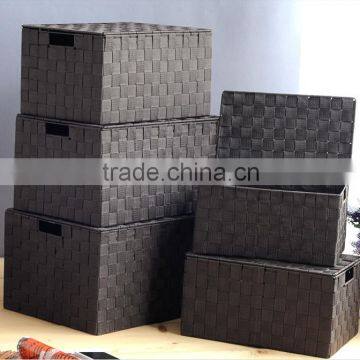 a Basket Made of Nylon Crochet for Housewaring With Handle