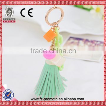 Summer popular candy color tassel handmade keychain