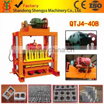 Used concrete QTJ4-40 Hollow block machine/saving cement brick making machine make a lot of money