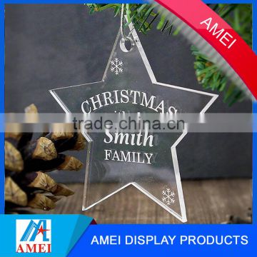 wholesale high quality clear acrylic engraving christmas ornaments