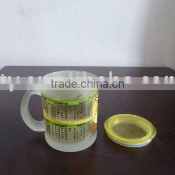 300ml Food Grade Glass Tea Empty Drinking Cup with Handle