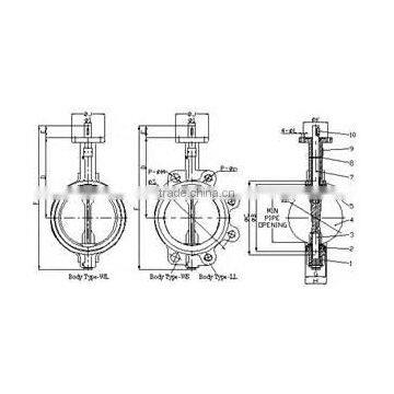 OEM Wafter Teflon Lined Butterfly Valve,powder Coating photo-3
