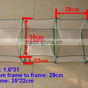 PE 1.6cm mesh Fish Cage Trap with 29 sections