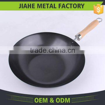 FDA LFGB Certificate Single Handles Carbon Steel Chinese Wok