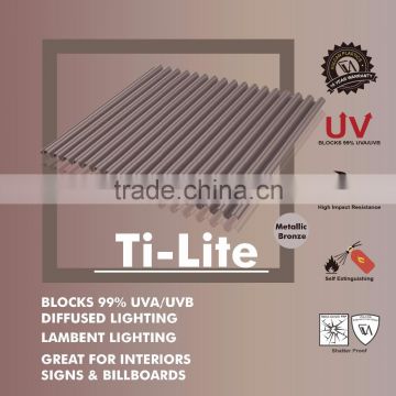 UV coated Heat reflective Bayer Polycarbonate Corrugated sheet (Ti-Lite Metallic Bronze MINI)