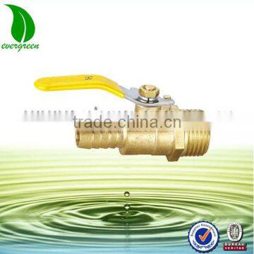 Mini brass ball valve male to hose barb with level handle