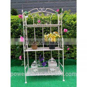 Nicely Classical Metal Vintage Wrought Iron 3 Tier Shelf For Home Decoration Patio Garden Shelf