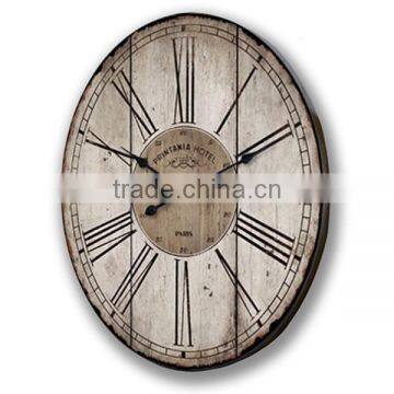 Oval Shape Wooden Wall Clock MDF Wall Clock Vintage Wall Clock Wholesale