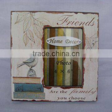 Beautiful Paper Printing Wooden Photo Frame 4x6'' Opening With Birds and Flower Desgin photo-2