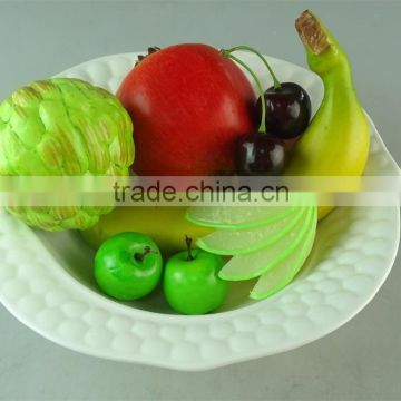 Chaozhou Supplier Wholesale White Ceramic Kitchen Fruit Bowls high quality serving big ceramic bowls with embossing edge