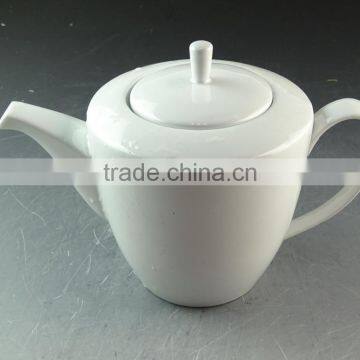 wholesale stock white classic Cheap porcelain teapot, cafe cheap white tea pot for restaurant teapot