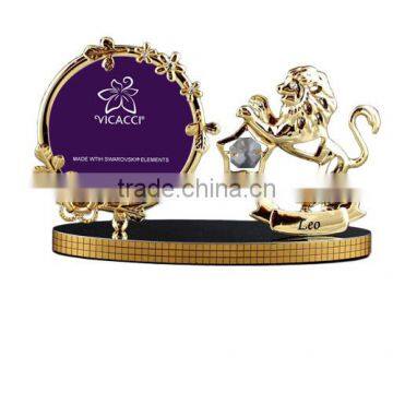 Good Quality 24K Gold Plated Zodiac Leo 3x3" Photo Frame With Crystals From Swarovski photo-1