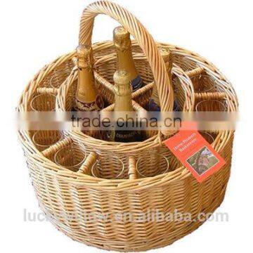 Willow Drinks Baskets, ,Glass Divider Basket,wicke Bottle Carrier Basket photo-6
