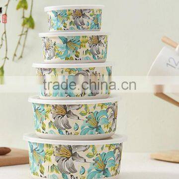 BSCI Audit Hot-sell Eco Natural Bamboo Fiber Print Food Container photo-2