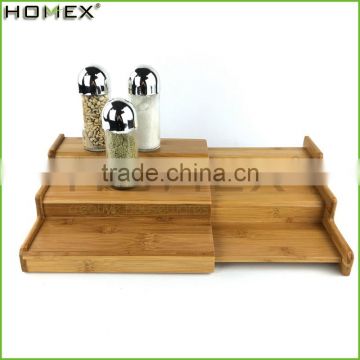 Space Saving Bamboo Spice Rack Step Shelf Homex BSCI/Factory