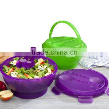 Salad bowl with cooling pack and carry handle /Salad bowl to go with cooling pack