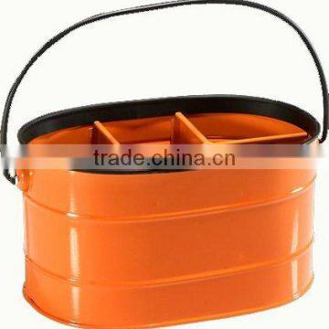 6 Slots Metal Kitchen Utensil Holder Cooking Tool Storage Box Flatware Caddy With Grip Handle photo-3