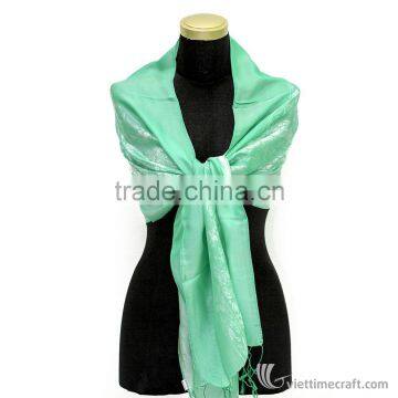 Brocade Silk Scarf, Multi-color, 100% Handicraft in Vietnam photo-5