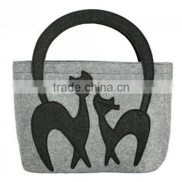 Cat Handbag Felt Cat Purse Cat Bag Felted Bag Felted Purse Grey Handbag Felt Shoulder Purse China Suppliers photo-3