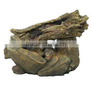 Fallen Log on River Rock Tabletop Fountain With LED Lights photo-2