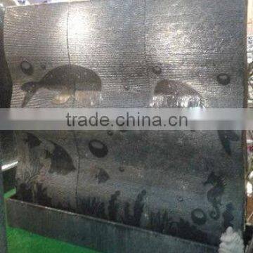 decorative water wall design ,granite waterfall wall design,dolphin pattern fountain